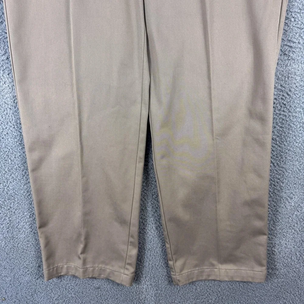 IZOD American Chino Pants Mens 38x34 Khaki Wrinkle Free‎ Classic Leg Flat Front